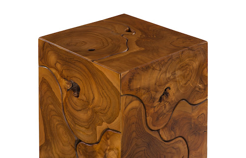 Phillips Collection Teak Slice Pedestal Square MD Accent