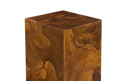 Phillips Collection Teak Slice Pedestal Square LG Accent