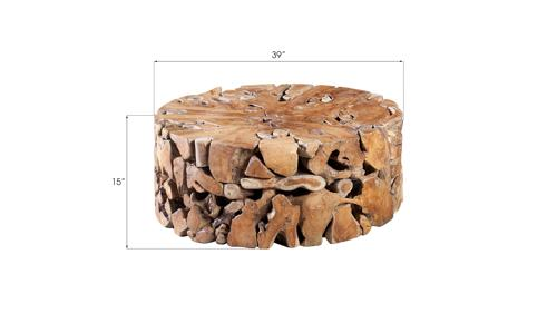 Phillips Collection Teak Chunk Round Coffee Table