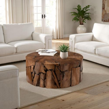 Phillips Collection Teak Chunk Round Coffee Table