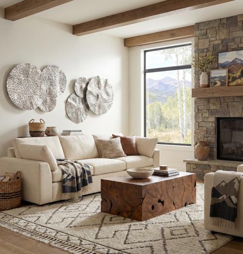 Phillips Collection Teak Slice Rectangle Coffee Table