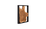 Phillips Collection Framed Slice Wall Tile, Teak Wood, Black Frame Brown Wall Art
