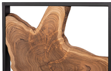 Phillips Collection Framed Slice Wall Tile, Teak Wood, Black Frame Brown Wall Art