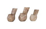 Phillips Collection Petrified Wood Birds Set of 3 Tabletop