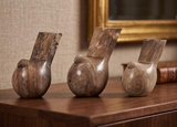 Phillips Collection Petrified Wood Birds Set of 3 Tabletop