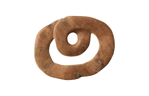 Phillips Collection Swirl Wall Tile Teak Wood Assorted Wall Art