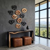 Phillips Collection Swirl Wall Tile Teak Wood Assorted Wall Art