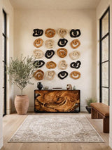 Phillips Collection Swirl Wall Tile Teak Wood Assorted Wall Art