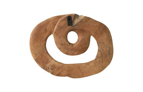 Phillips Collection Swirl Wall Tile Teak Wood Assorted Wall Art