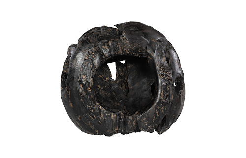 Phillips Collection Teak Black Brown Planter