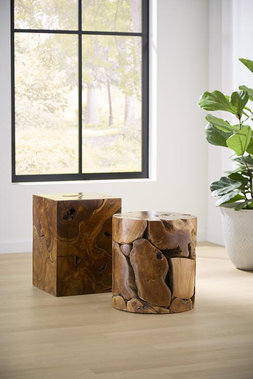 Phillips Collection Teak Slice Brown Side Table