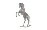 Phillips Collection Horse Pipe Sculpture, Rearing Stainless Steel Accent