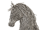 Phillips Collection Horse Pipe Sculpture, Rearing Stainless Steel Accent