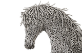 Phillips Collection Horse Pipe Sculpture, Walking Stainless Steel Accent