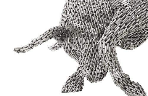 Phillips Collection Bull Pipe Sculpture Stainless Steel Accent