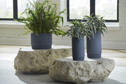 Phillips Collection Harvest Planter Small Dark Gray Vase