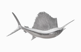 Phillips Collection Sail Fish Wall Sculpture Resin Silver Leaf Accent