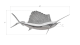 Phillips Collection Sail Fish Wall Sculpture Resin Silver Leaf Accent