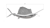 Phillips Collection Sail Fish Wall Sculpture Resin Silver Leaf Accent