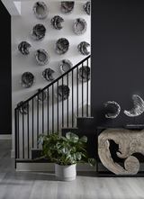 Phillips Collection Cast Eroded Wood Circle Wall Tile Silver Wall Art