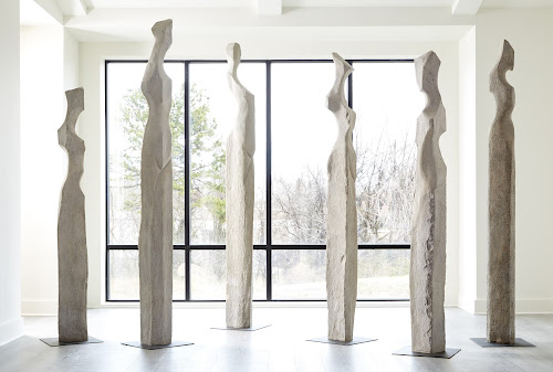 Phillips Collection Cast Women Sculptures, A , Colossal, Roman Stone Off White Accent