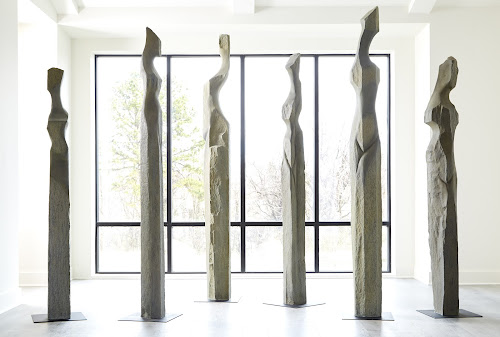 Phillips Collection Cast Women Sculptures, B , Colossal, Splinter Stone Finish Gray Accent
