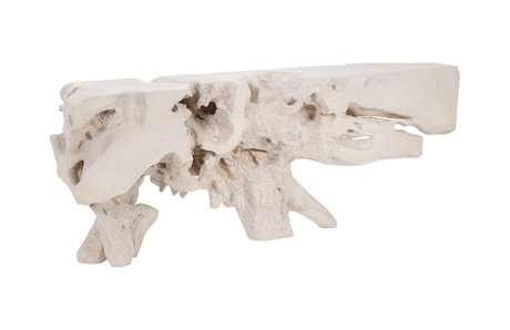 Phillips Collection Freeform  Table, Roman Stone, LG Off White Console