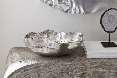 Phillips Collection Cast Onyx Silver Leaf Small Bowl
