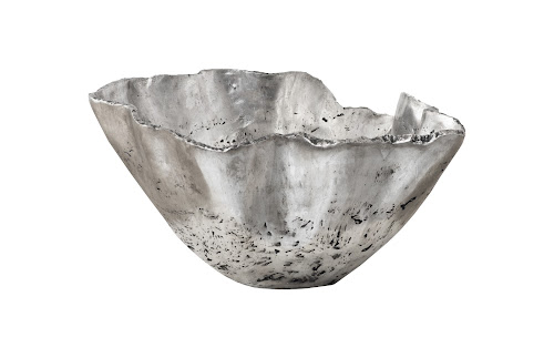 Phillips Collection Cast Onyx Silver Leaf Large Bowl