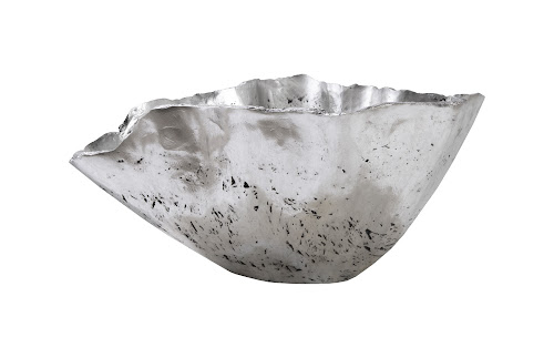 Phillips Collection Cast Onyx Silver Leaf Large Bowl
