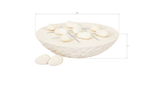 Phillips Collection Tic-Tac-Toe Stone Large Off-White Tabletop