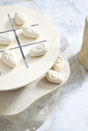 Phillips Collection Tic-Tac-Toe Stone Large Off-White Tabletop