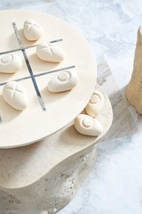Phillips Collection Tic-Tac-Toe Stone Large Off-White Tabletop