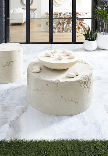 Phillips Collection Tic-Tac-Toe Stone Large Off-White Tabletop