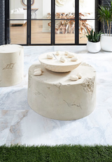 Phillips Collection Tic-Tac-Toe Stone Large Off-White Tabletop