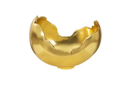 Phillips Collection Burled Resin Gold Leaf Finish Bowl