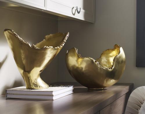 Phillips Collection Burled Resin Gold Leaf Finish Bowl