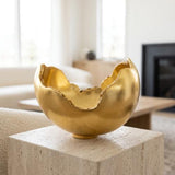 Phillips Collection Burled Resin Gold Leaf Finish Bowl