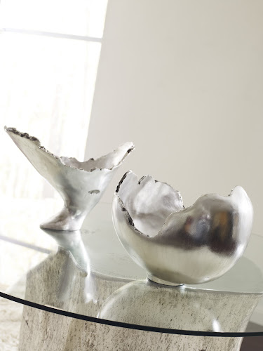 Phillips Collection Burled Resin Silver Leaf Finish Bowl