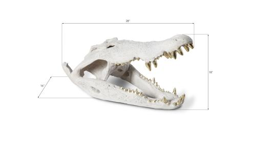 Phillips Collection Crocodile Skull Roman Stone Gold Leaf Accent