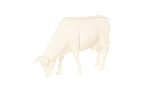 Phillips Collection Life Size Cow Grazing Off White Accent