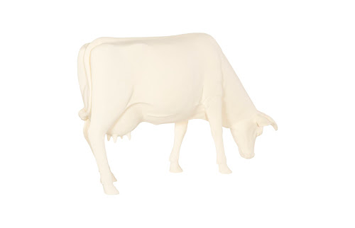 Phillips Collection Life Size Cow Grazing Off White Accent