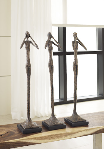 Phillips Collection Speak No Evil Slender Sculpture Small Resin Bronze Finish Accent