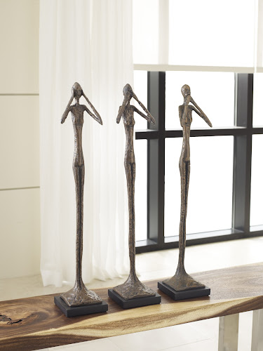 Phillips Collection Hear No Evil Slender Sculpture Small Resin Bronze Finish Accent