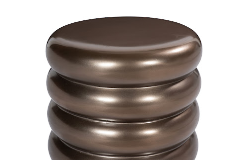 Phillips Collection Ribbed Polished Bronze Stool