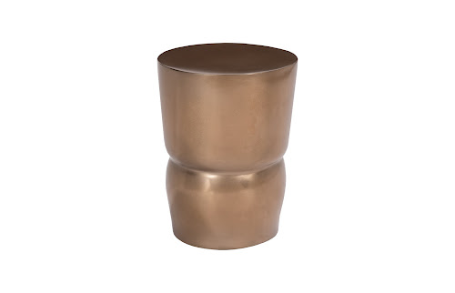Phillips Collection Carved Polished Bronze Stool