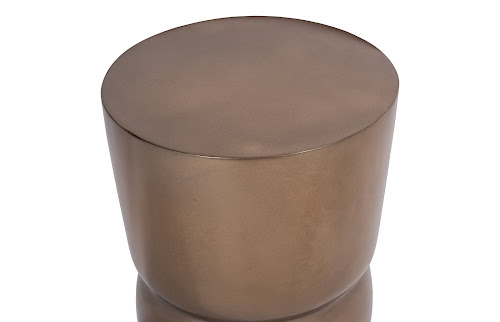 Phillips Collection Carved Polished Bronze Stool