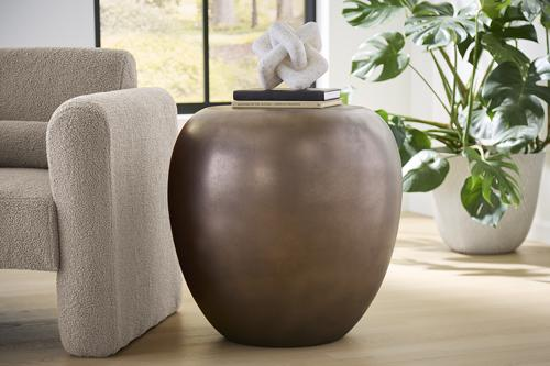 Phillips Collection River Stone Bronze Side Table