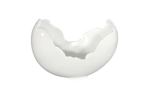 Phillips Collection Burled Glossy White Bowl
