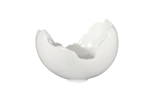 Phillips Collection Burled Glossy White Bowl